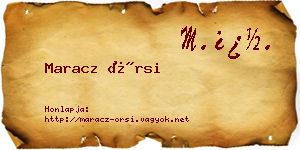 Maracz Örsi névjegykártya
